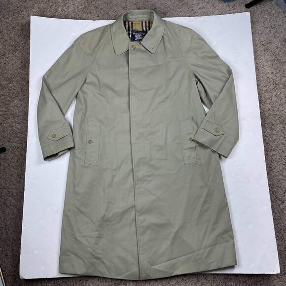 BURBERRY'S Men's Made in England H.A&E. Smith Bermuda Trench Coat Size 52 Khaki - Picture 1 of 14